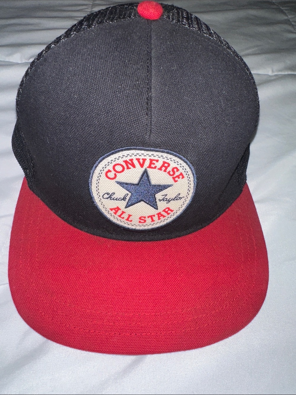 Converse Black and Red All Star Patch Trucker Hat